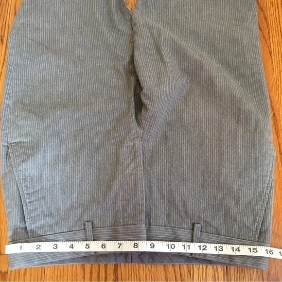 Express Producer Straight Leg Flat Front Gray Striped Pants - Picture 6 of 15